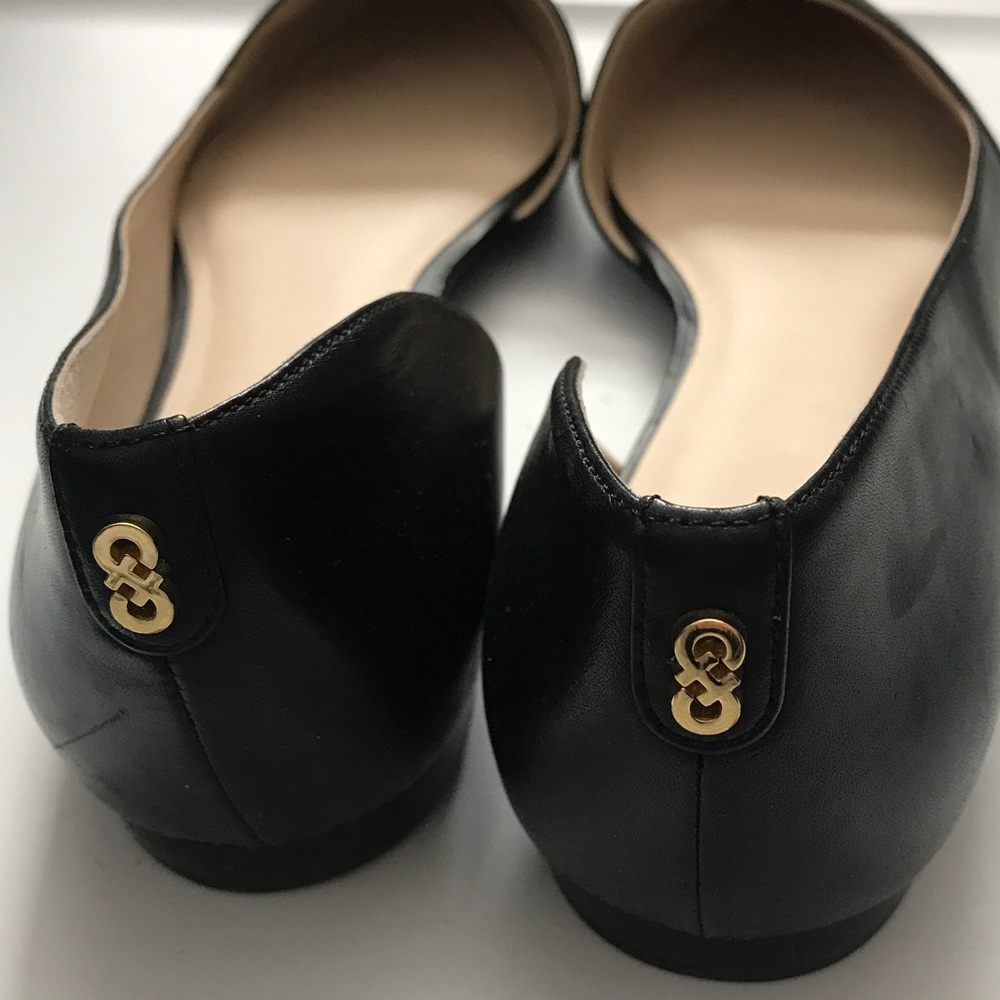 Black Pointed-Toe D'Orsay Flats -  Women's Dress Shoes - Picture 3 of 8